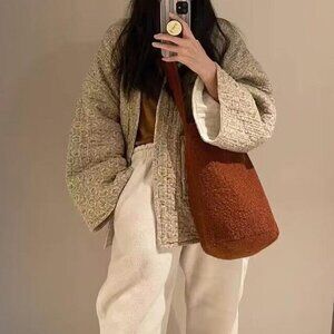 Terracotta maple crossbody shoulder bag bucket preppy goth tote bag